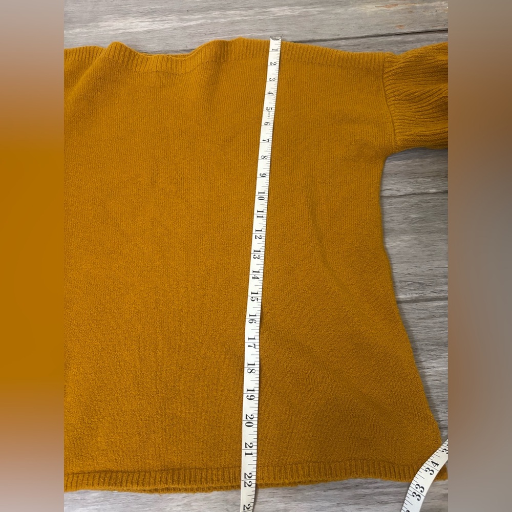 Madewell Mustard Ruffle Ruffle Bell Sleeve Boat
Neck Sweater Sweater Sz Medium - Picture 12 of 12